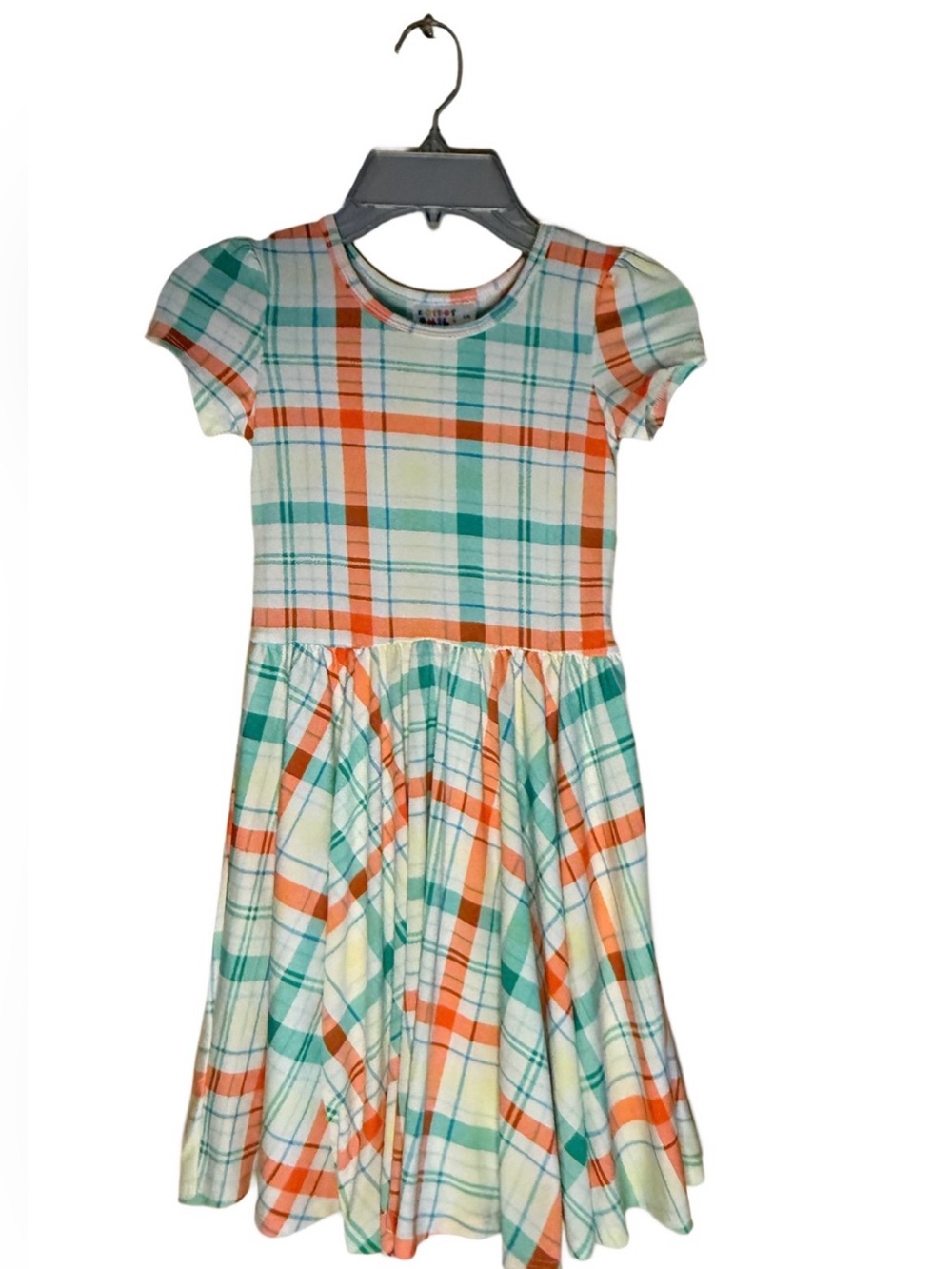 DotDotSmile Girls Plaid Short Sleeve Dress